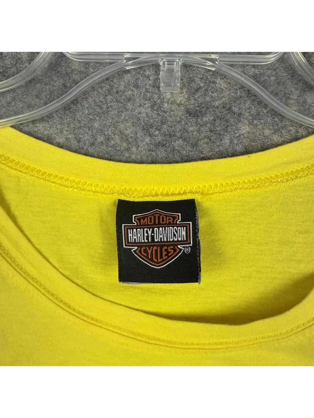 Harley Davidson New Smyrna Beach FL T Shirt Yellow Glitter Women Size XL 363